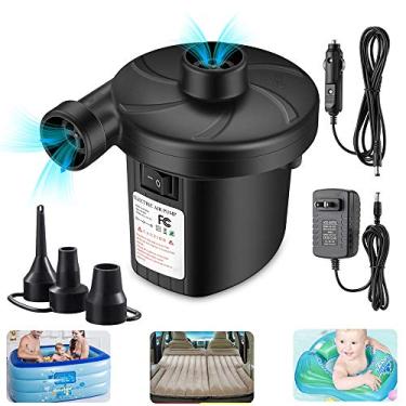 Imagem de Bomba de ar para colchão de ar, bomba de colchão de ar para infláveis, bomba de ar deflator de enchimento rápido perfeita para acampamento ao ar livre barco inflável inflável piscina brinquedo carro cama de ar
