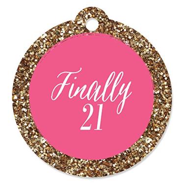 Imagem de Finally 21 Girl – 21 Birthday – Etiquetas de presente de lembrancinha de festa (conjunto com 20)