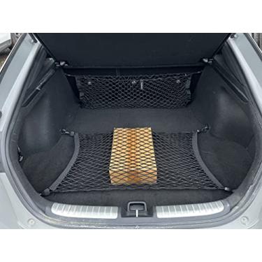 Imagem de TN TrunkNets Inc - Rede de carga elástica estilo envelope para KIA Stinger 2018-2022 - Organizador de porta-malas premium - Rede de bagagem para Sedan - Preto