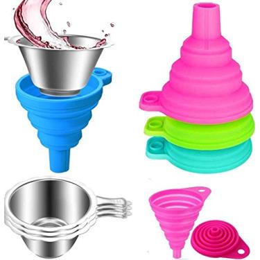 Imagem de Acessórios para impressora 3D Millie - Funis de silicone dobráveis e copos de filtro de resina de aço inoxidável para despejar resina de volta na garrafa para o Sparkmaker Kelant Orbeat D100 da ANYCUBIC Photon (pacote com 12)