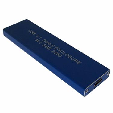 Imagem de USB 3.1 Tipo C USB-C para NGFF M.2 B chave SSD 2230/2242/2260/2280 compartimento para cartão adaptador azul