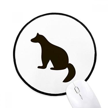 Imagem de DIYthinker Tapete de mouse preto Cutton bonito animal retrato desktop escritório tapete redondo para computador