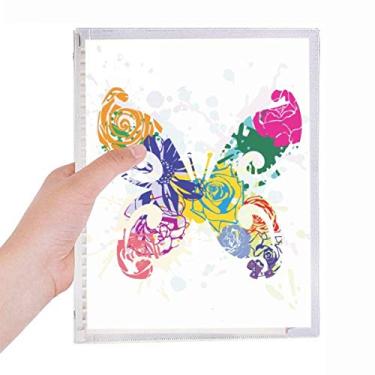 Imagem de Caderno colorido de borboleta com estampa floral grafite diário de folhas soltas recarregáveis artigos de papelaria