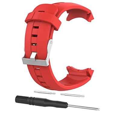 Imagem de Pulseira de relógio de silicone de substituição para SUUNTO para AMBIT3 vertical para Spartan Sport, Vermelho, Moderna