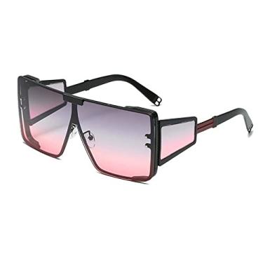 Imagem de Óculos de sol de espelho de prata quadrado grande de uma peça para mulheres moda perna larga liga hip hop óculos de sol masculinos, 4, tamanho único