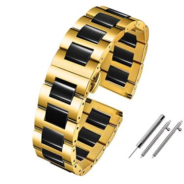 Imagem de GANYUU Pulseira de relógio inteligente 20mm 22mm Pulseira de cerâmica para Samsung Gear S2 S3 S4 Pulseira de substituição para Huawei Watch2 Pro gt2 Magic Bands (Cor: 10, Tamanho: 22mm)