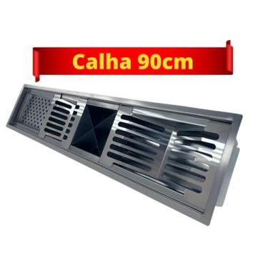 Imagem de Calha Canal Organizador 90cm Escorredor Ajl Inox Scoth Brite - Ajl Sto