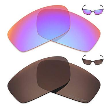 Imagem de Mryok+ 2 pares de lentes polarizadas de substituição para óculos de sol Oakley Splinter – Rosa cobalto/marrom bronze