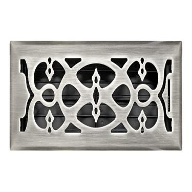 Imagem de Accord AMFRSNV610 Victorian Floor Register, 15 cm x 25 cm (medidas de abertura do duto), níquel acetinado