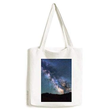 Imagem de Blue Dark Stars Clouds Art Deco Gift Fashion Tote Canvas Bag Shopping Satchel Casual Bolsa