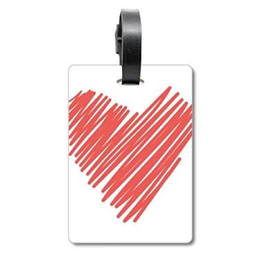 Imagem de Bolsa de viagem para o Dia dos Namorados com desenho de coração e grafite, etiqueta para bagagem