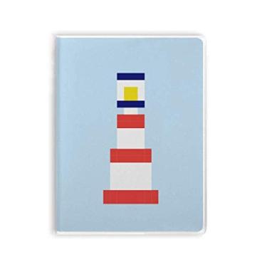 Imagem de Caderno de verão Torre Pixel Art Déco para presente moderno capa de goma Diário capa macia