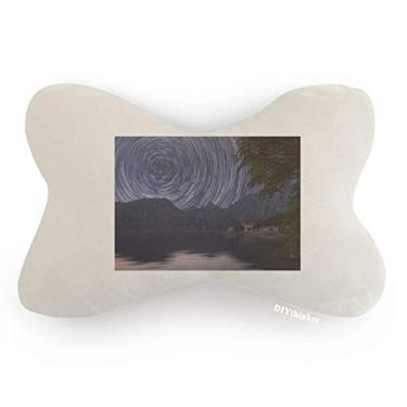 Imagem de DIYthinker Almofada para apoio de cabeça com estampa de estrelas de céu noturno escuro para carro, decoração de pescoço