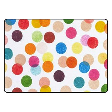 Imagem de ColourLife Capacho colorido de bolinhas leve antiderrapante tapete para entrada de banheiro, cozinha, 60 x 40 cm