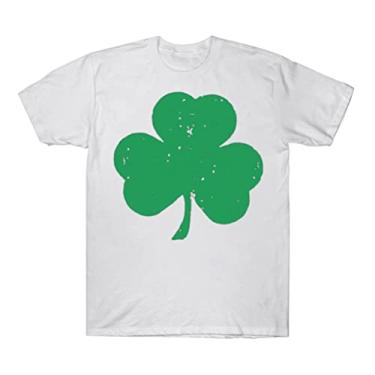 Imagem de Camiseta Amosfun Shamrock Vintage Verde Irlandês Dia de São Patrício Acessórios de Festa Tamanho M (Branco)