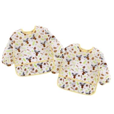 Imagem de Babador Manga Longa Impermeável BLW Kit 2Unds Alce