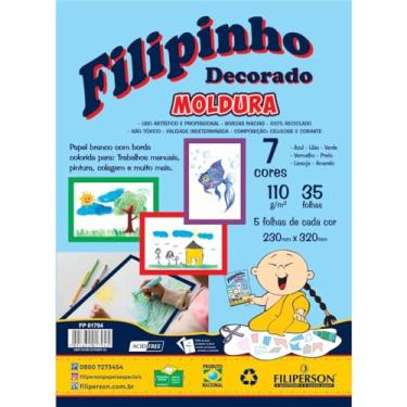 Imagem de Bloco Para Educacao Artistica Moldura 7 Cores 110G 35F-Pacote - 46169