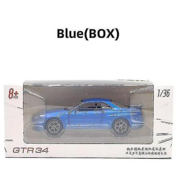 Imagem de (azul (caixa) ) 1:36 Nissan Gt-r R34 Sports Car Alloy Modelo, simul