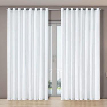 Imagem de Cortina Sala Voil Gaze de Linho 5,60 m x 270 m Varão Simples