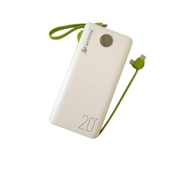 Imagem de Power Bank Premium Carregador Portátil 20.000mAh Digital compatível com Xiaomi iPhone Motorola e Samsung (Branco/Verde)