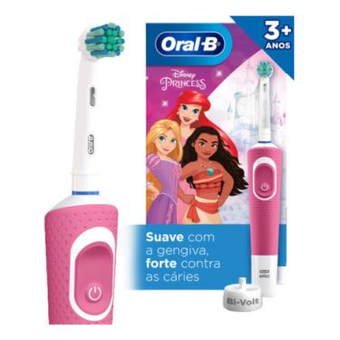 Imagem de Escova Dental Elétrica Infantil Princesas Kids Oral-b Bivolt Escova de Dentes Elétrica Infantil Princess