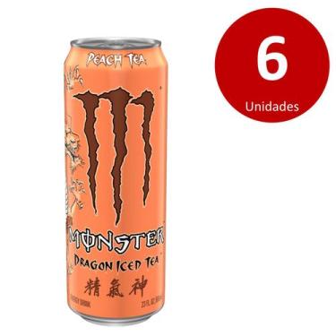 Imagem de Kit C/6 Monster Energy 473ml - Dragon Ice Tea Peach