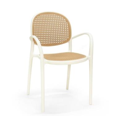 Imagem de Cadeira de Jantar Roma com Braço para Sala e Cozinha - Bege