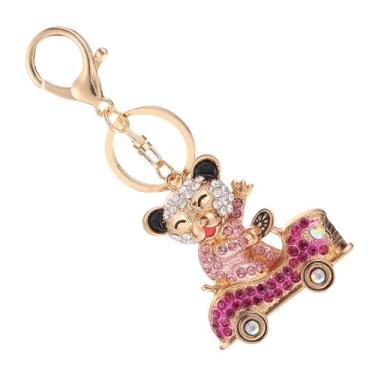 Imagem de chaveiro de urso acessórios automotivos fivela chave alça de chaveiro bolsa charme fivela de chave chaveiro enfeitar garota ornamento pingente Liga de Zinco rosa