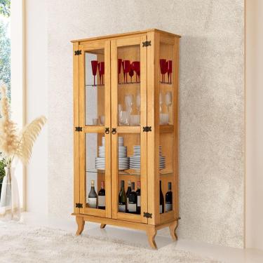 Imagem de Cristaleira Vidro Madeira Maciça Antiga Bella Luna Imbuia