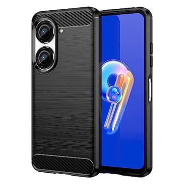 Imagem de Capa de celular para ASUS ZenFone 9, fibra de carbono refinada, antiqueda, anti-impressões digitais, proteção total