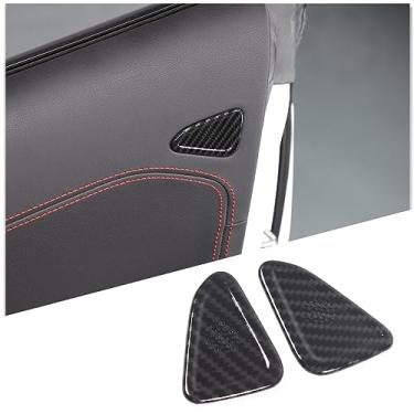 Imagem de Daeiclru Capa de alto-falante de porta lateral de carro compatível com Chevrolet Corvette C8 2020-2023, guarnições de capa de anel de som de alto-falante pequeno para porta ABS, acessórios internos, 2