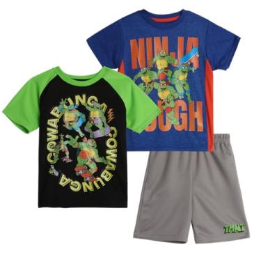 Imagem de Nickelodeon Camiseta de verão para meninos Patrulha Canina, regata e conjunto curto (bebê/meninos), Azul-marinho/verde/cinza, 4 Anos