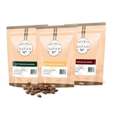 Imagem de Café Dupan 100% Arábica Torrado em Grãos - 3 Pacotes de 250g - Grãos Selecionados, Aromático e Fresco (750g, Trio Torra Média, Intensa e Especial)