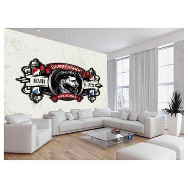 Imagem de Papel De Parede 3D Barbearia Barber Shop Logo 3,5M Brb19