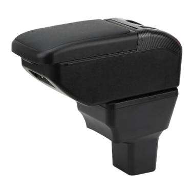Imagem de AULPHIKE Caixa de apoio de braço para Nissan Kicks 2016-2023 de camada dupla para console central de carro organizador de braço com portas USB (estilo preto)