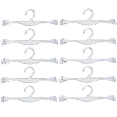 Imagem de Kit 10 Cabides para Lingerie com Encaixe para Alças Lojas Transparentes Arara