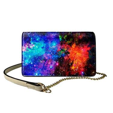 Imagem de GOSTONG You Are My Sunshine Bolsa feminina com estampa de girassol, bolsa mensageiro transversal para viagens e compras, Estampa de galáxia azul e vermelha, One Size