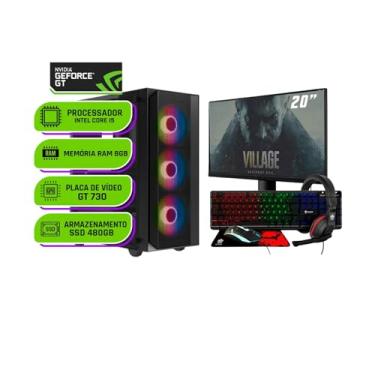 Imagem de PC Gamer Alligator Shop Intel Core i5 3470, GeForce GT 730 4GB, Memoria 8GB DDR3, SSD 480GB, Monitor 20 Polegadas