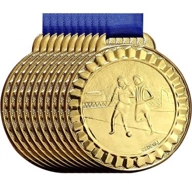 Imagem de Kit 10 Medalhas Premiação Futebol Futsal 4,5 Cm Escola Fut bronze