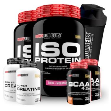 Imagem de Kit 2x Iso Protein 900g + 2x BCAA 4.5 100g + 2x Power Creatina 100g + 2x Coqueteleira - Bodybuilders