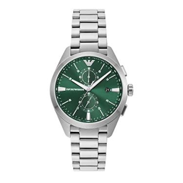 Imagem de Emporio Armani Relógio masculino de aço inoxidável cronógrafo (modelo: AR11480), Prata