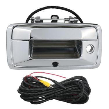Imagem de omoZone Alça de porta traseira para câmera traseira com abertura cromada compatível com Chevrolet Chevy Silverado GMC Sierra 2016-2019
