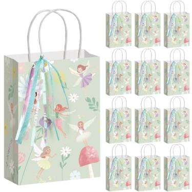 Imagem de Humyoun Conjunto de 24 sacos de lembrancinha de festa de fadas com fita, sacos de presente de fadas na floresta, decorações de festa de fadas, sacos florais de guloseimas para aniversário e chá de