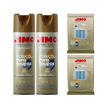 Imagem de Kit 2 Jimo Antitraça Aerossol 300ml/175g + 2 Jimo Antitraça Cartela Antipolilla