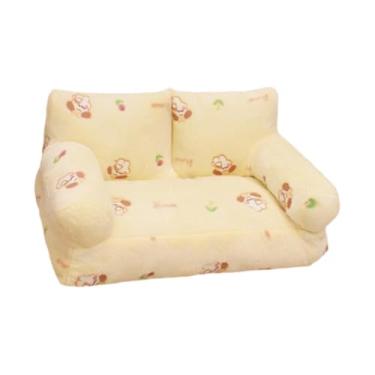 Imagem de WeiLaiKeQi Pet Sofá Cama Pequeno Cachorro Sofá Canil Pet Sofá Espreguiçadeira Pet Sofá para Cães Pequenos Gatinho, L Yellow