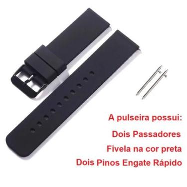 Imagem de Pulseira 18mm Silicone Wawe Para Relogio Smartwatch c/ Pinos - Poolsy,
