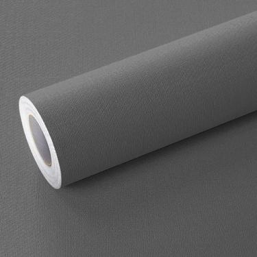 Imagem de Papel de Parede Adesivo Cinza Escuro Linho Textura Lavavel 500x60cm - 