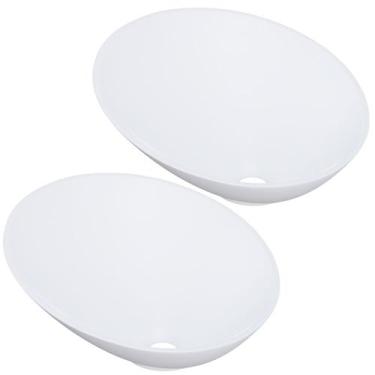 Imagem de Kit 02 Cubas de Apoio Meia Lua Para Banheiro Lavabo C01 BM38W Branco M