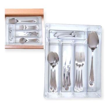 Imagem de Porta Talheres Organizador Separador Gaveta Divisórias Facas - DONMIX