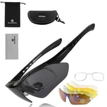Imagem de Óculos Bike Ciclismo Rockbros Preto Polarizado 5 Lentes Uv